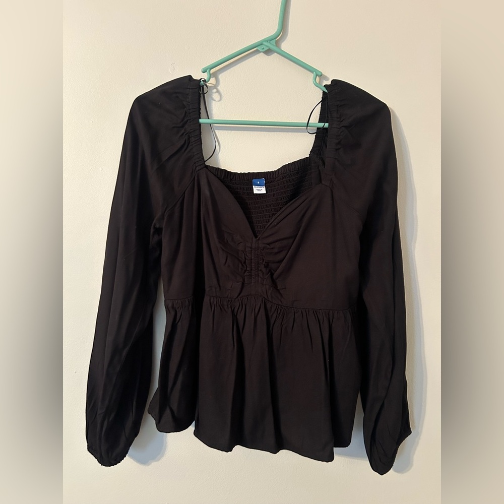 Old Navy Black Long Sleeve Blouse
